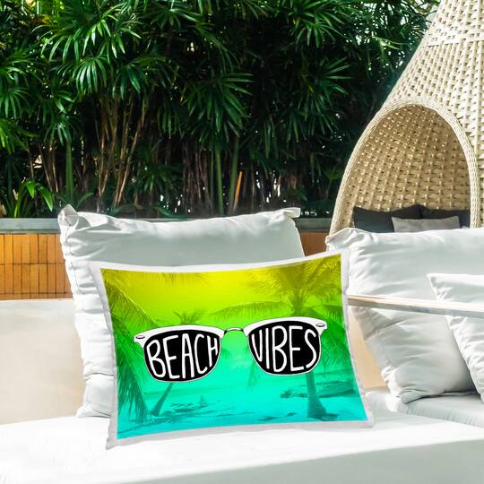 Stupell Industries 14" x 20" Beach Vibes Sunglasses Printed Outdoor Throw Pillow